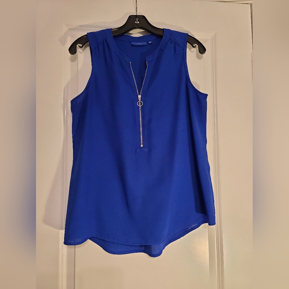 Women's Apt. 9 Sleeveless Blouse, Sz M, Vibrant Blue, EC